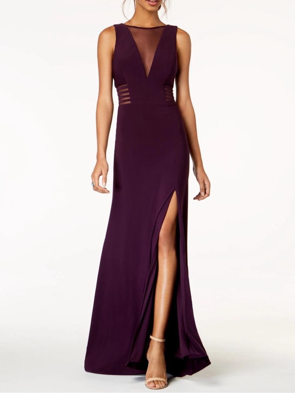 Morgan & Co. Sleeveless V-Neck Formal Gown